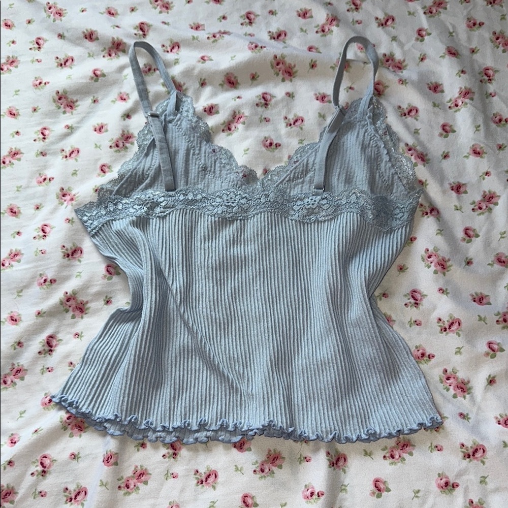 Forever 21 Blue Ribbed Lace Camisole - Picture 3 of 4